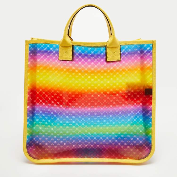 Pre Owned Gucci Multicolor Diamante Vinyl and Leather Tote