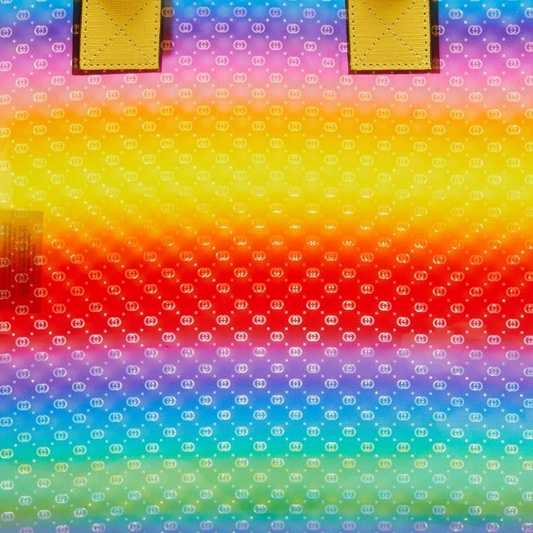Pre Owned Gucci Multicolor Diamante Vinyl and Leather Tote