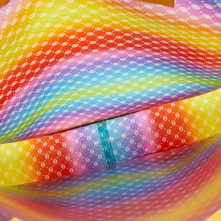 Pre Owned Gucci Multicolor Diamante Vinyl and Leather Tote