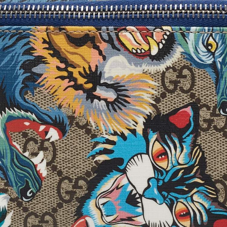 Pre Owned Gucci Multicolor Printed GG Supreme Canvas Belt Bag