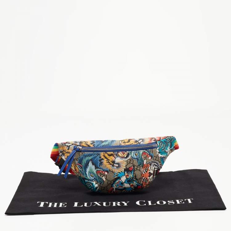 Pre Owned Gucci Multicolor Printed GG Supreme Canvas Belt Bag