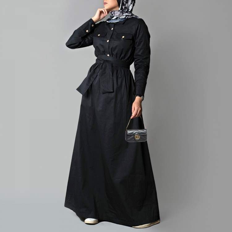 Pre Owned Gucci Black Matelassé Leather GG Marmont 2.0 Purse on Chain