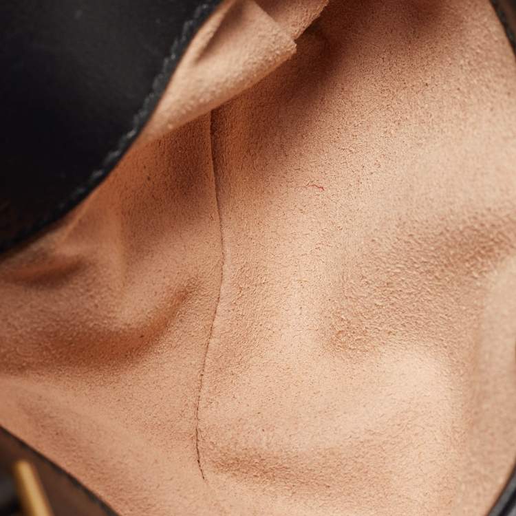 Pre Owned Gucci Black Matelassé Leather GG Marmont 2.0 Purse on Chain