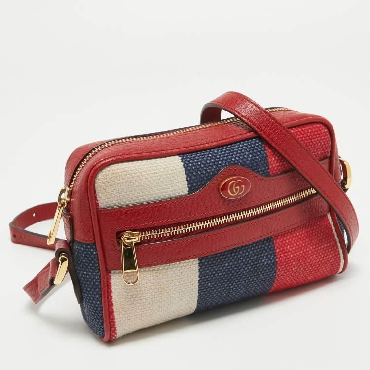 Pre Owned Gucci Multicolor Canvas and Leather Mini Ophidia Crossbody Bag