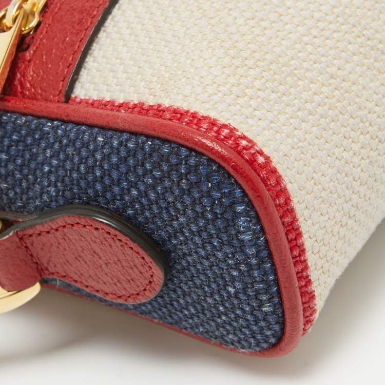 Pre Owned Gucci Multicolor Canvas and Leather Mini Ophidia Crossbody Bag