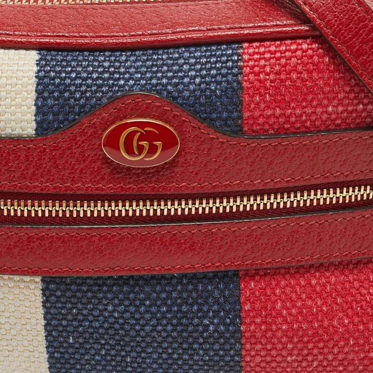 Pre Owned Gucci Multicolor Canvas and Leather Mini Ophidia Crossbody Bag