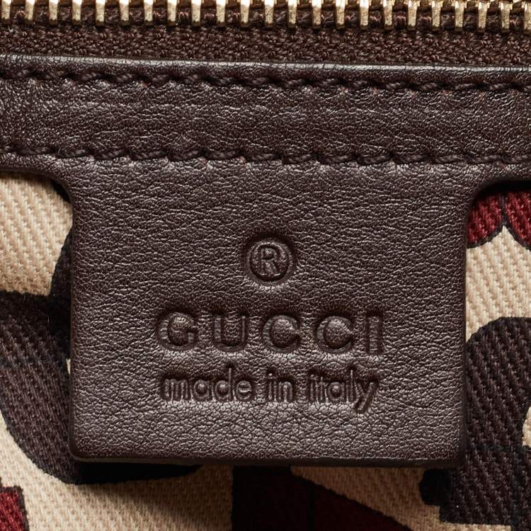 Pre Owned Gucci Dark Brown Guccissima Leather Small Pelham Shoulder Bag