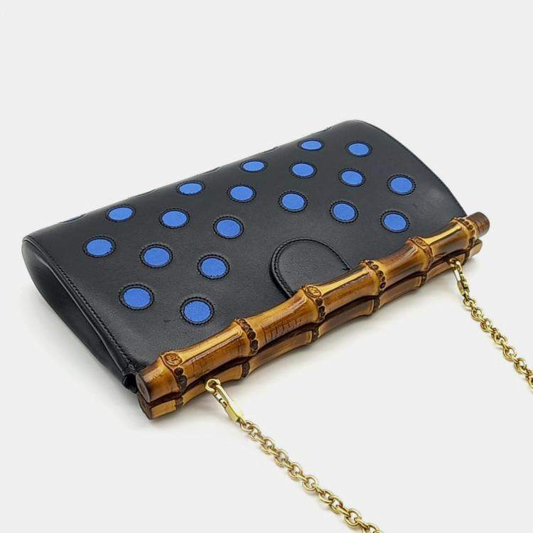 Pre Owned Gucci Black Leather Bamboo Shoulder Bag