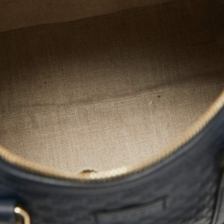 Pre Owned Gucci Navy Blue Guccissima Leather Medium Joy Boston Bag