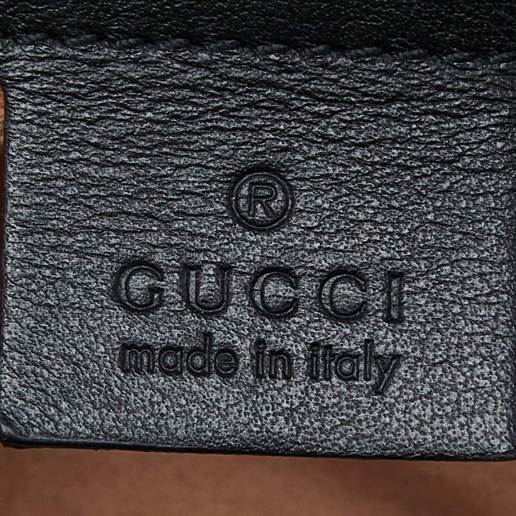 Pre Owned Gucci Black Matelassé Leather Small GG Marmont Shoulder Bag