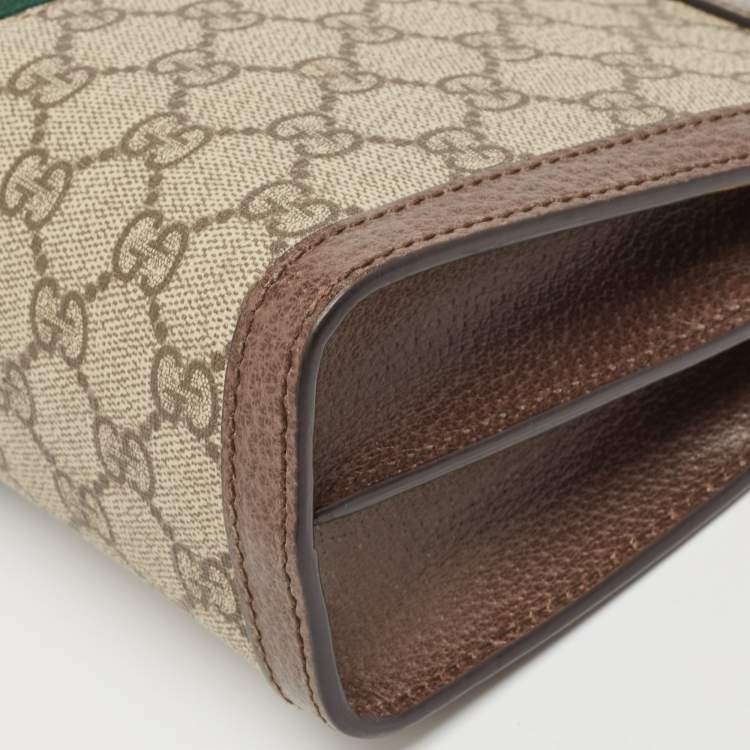 Pre Owned Gucci Brown/Beige GG Supreme Canvas Small Ophidia Shoulder Bag