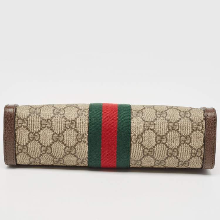 Pre Owned Gucci Brown/Beige GG Supreme Canvas Small Ophidia Shoulder Bag