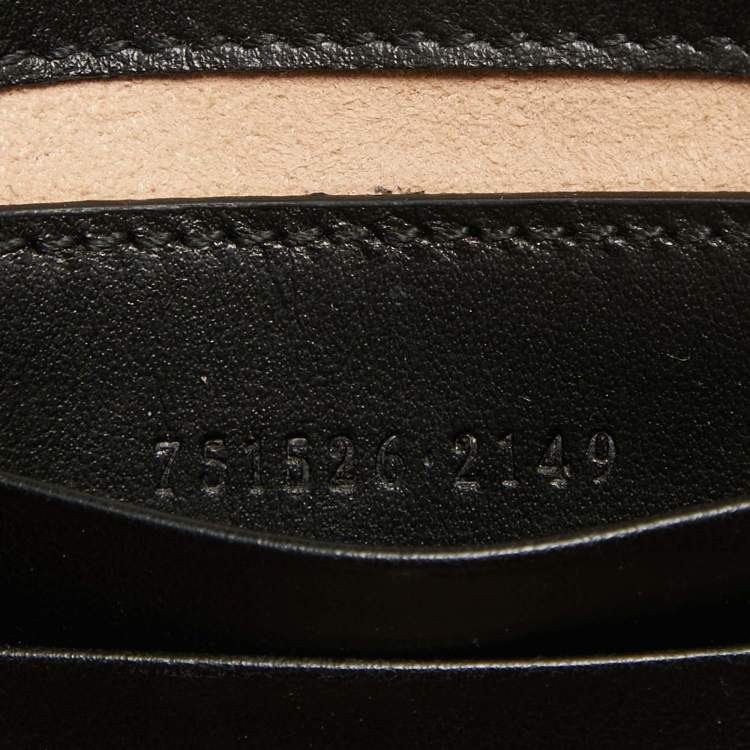 Pre Owned Gucci Black Matelasse Leather Mini GG Marmont Shoulder Bag