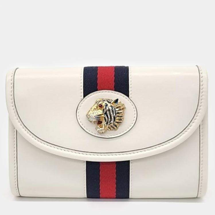 Pre Owned Gucci White Leather Rajah Crossbody Bag