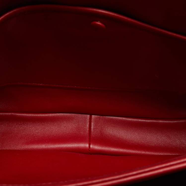 Pre Owned Gucci Red Python Medium Lady Lock Top Handle Bag