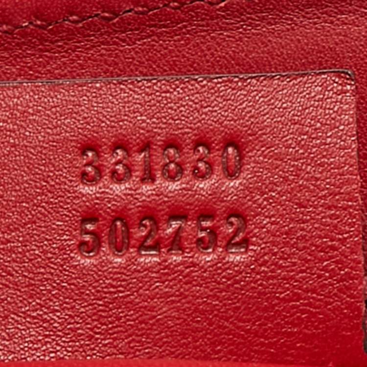 Pre Owned Gucci Red Python Medium Lady Lock Top Handle Bag