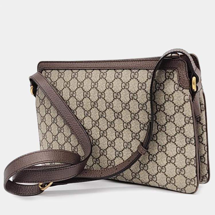 Gucci Beige New Acero GG Supreme Monogram Web Medium Ophidia Shoulder Bag Gucci TLC