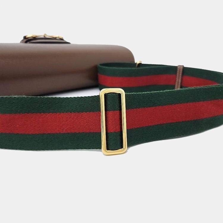 Pre Owned Gucci Brown Leather 1955 Horsebit Shoulder Bag