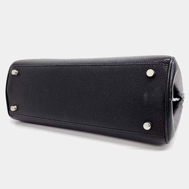 Pre Owned Gucci Black Leather Zumi Top Handle Small Bag