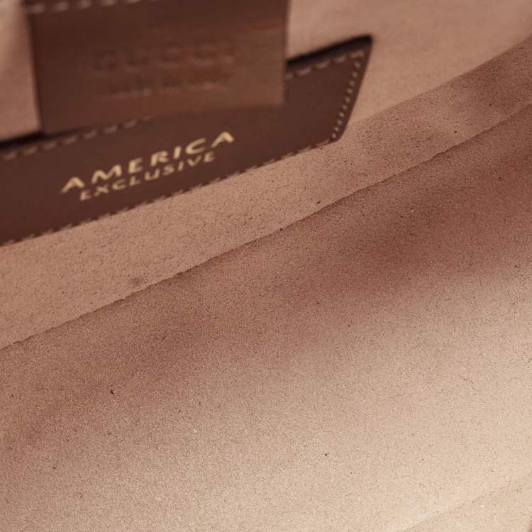 Pre Owned Gucci Beige/Brown GG Supreme Canvas and Leather Mini Blind For Love Shoulder Bag