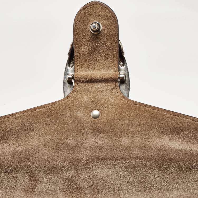 مملوكة مسبقًا Gucci Beige GG Supreme Canvas and Suede Small Dionysus Shoulder Bag