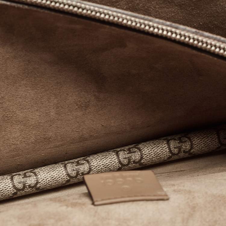 مملوكة مسبقًا Gucci Beige GG Supreme Canvas and Suede Small Dionysus Shoulder Bag
