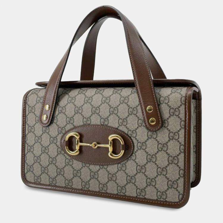 مملوكة مسبقًا Gucci Small GG Supreme Horsebit 1955 Top Handle