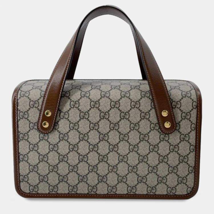 مملوكة مسبقًا Gucci Small GG Supreme Horsebit 1955 Top Handle