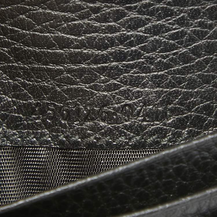 مملوكة مسبقًا Gucci Black Leather GG Marmont Flap Card Case