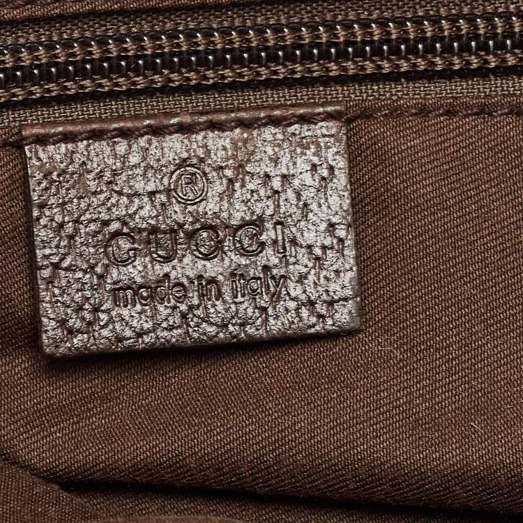 Pre Owned Gucci Brown/Beige GG Canvas and Leather Sherry Line Tote