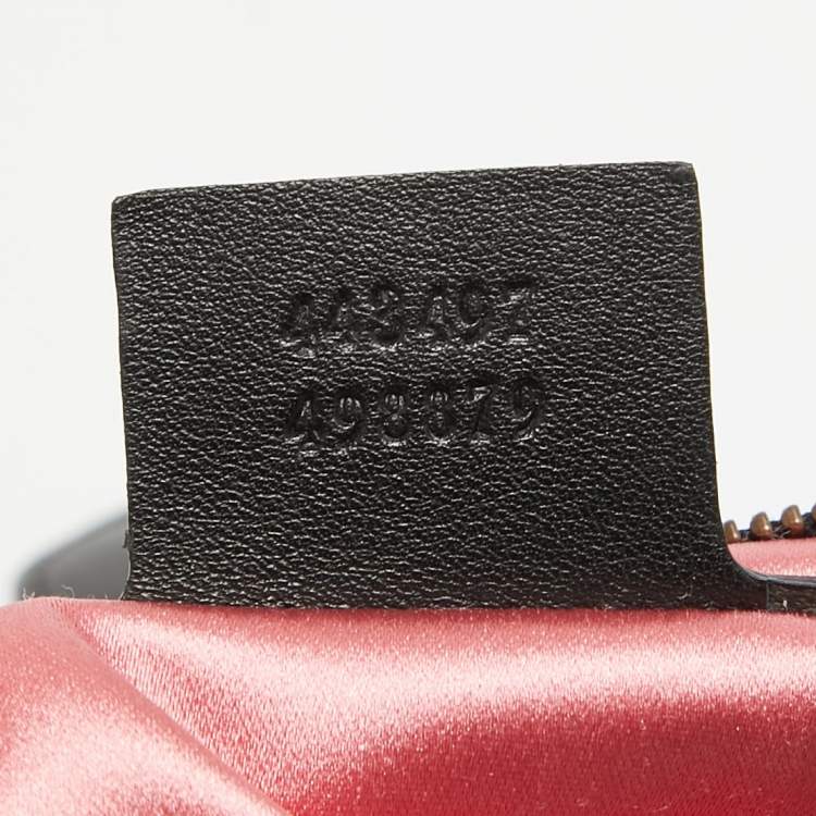Pre Owned Gucci Black Matelassé Velvet Small GG Marmont Shoulder Bag