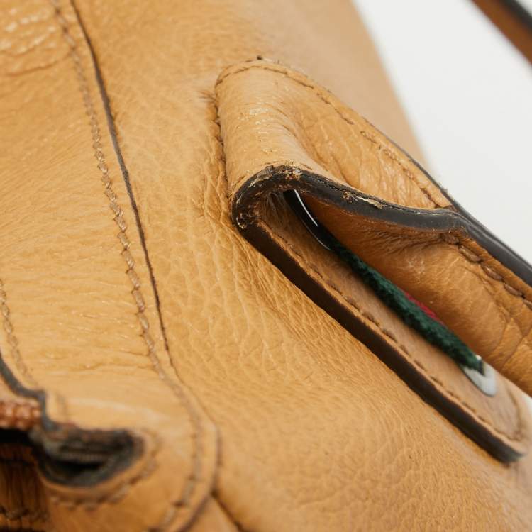 Pre Owned Gucci Beige Leather Princy Shopper Tote