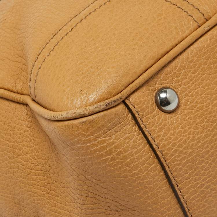 Pre Owned Gucci Beige Leather Princy Shopper Tote