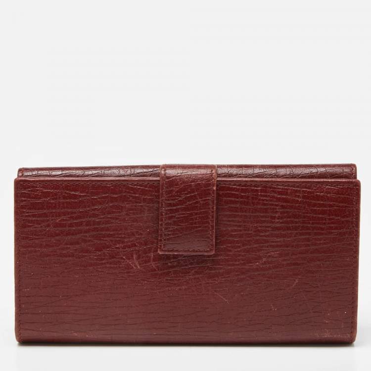 Pre Owned Gucci Brick Leather Soho Studded Continental Wallet