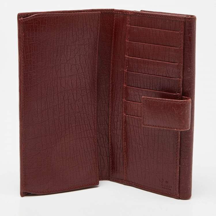 Pre Owned Gucci Brick Leather Soho Studded Continental Wallet