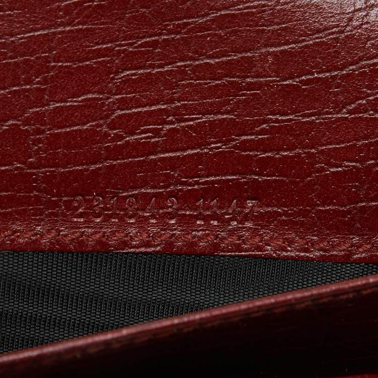 Pre Owned Gucci Brick Leather Soho Studded Continental Wallet