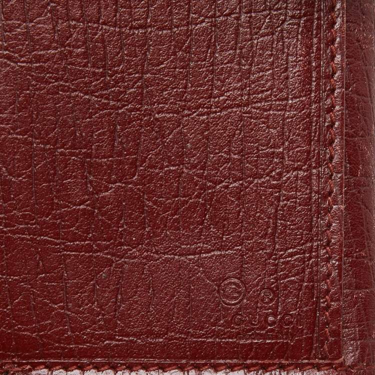 Pre Owned Gucci Brick Leather Soho Studded Continental Wallet