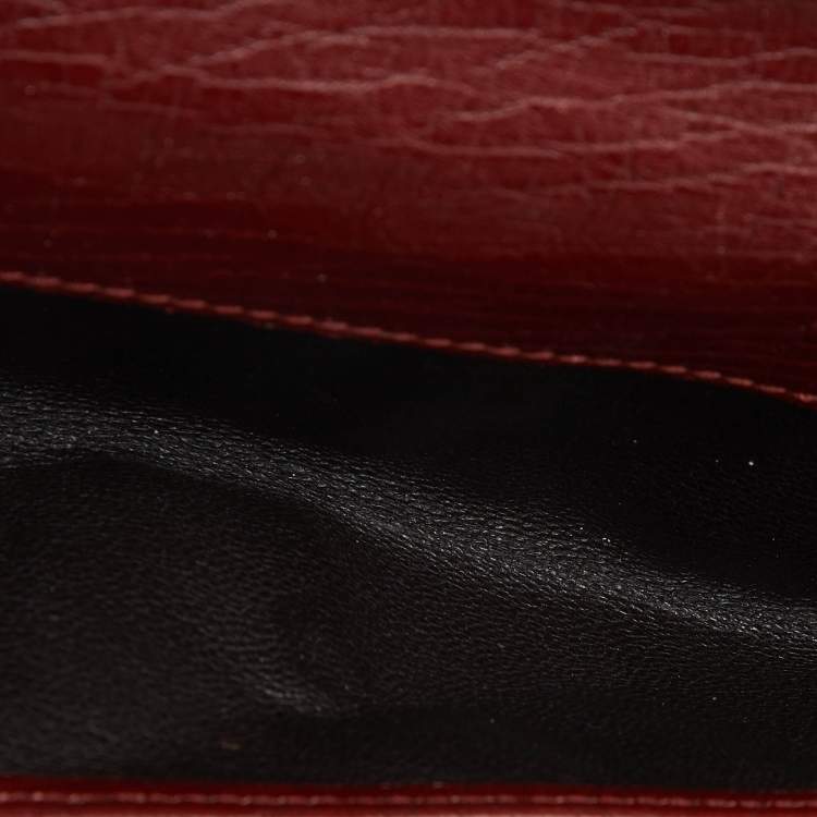 Pre Owned Gucci Brick Leather Soho Studded Continental Wallet