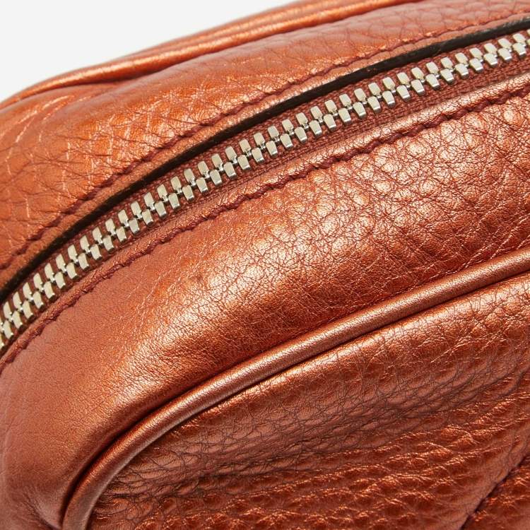 Pre Owned Gucci Copper Brown Leather Small Soho Disco Crossbody Bag