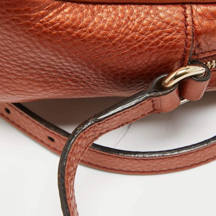 Pre Owned Gucci Copper Brown Leather Small Soho Disco Crossbody Bag