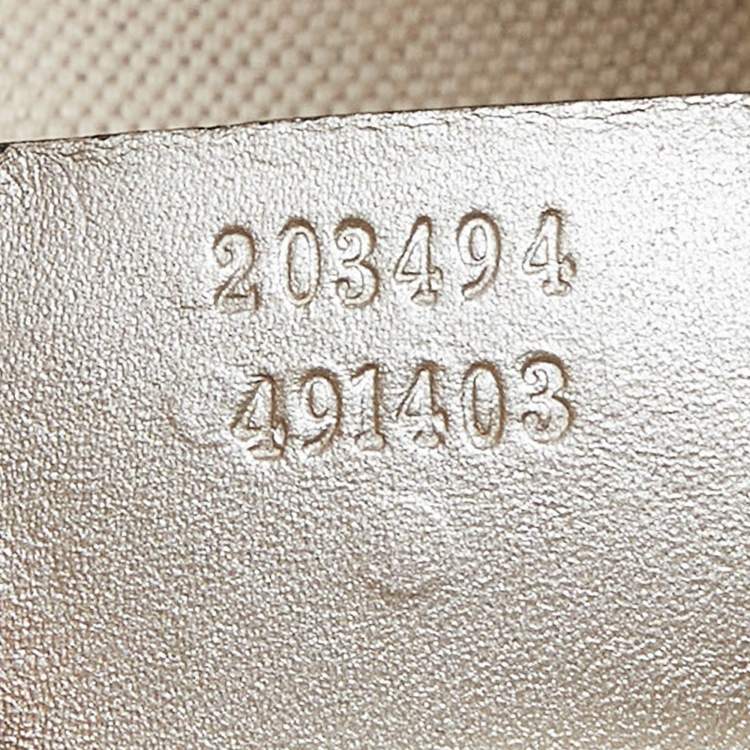 Pre Owned Gucci Silver GG Imprime Canvas and Leather Medium Joy Shoulder Bag
