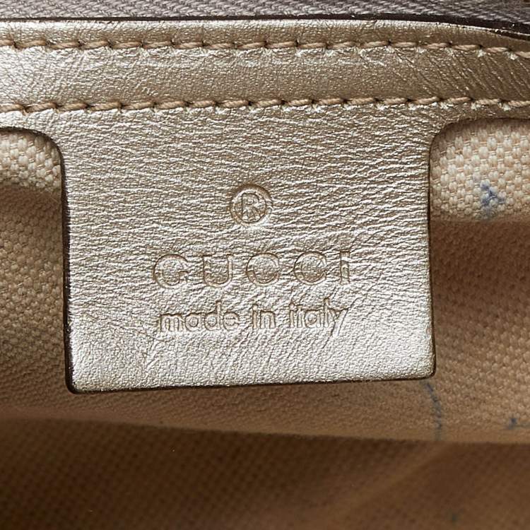 Pre Owned Gucci Silver GG Imprime Canvas and Leather Medium Joy Shoulder Bag