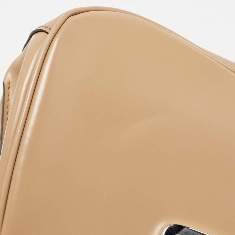 Pre Owned Gucci Beige Glossy Leather Mini Lady Lock Bamboo Top Handle Bag