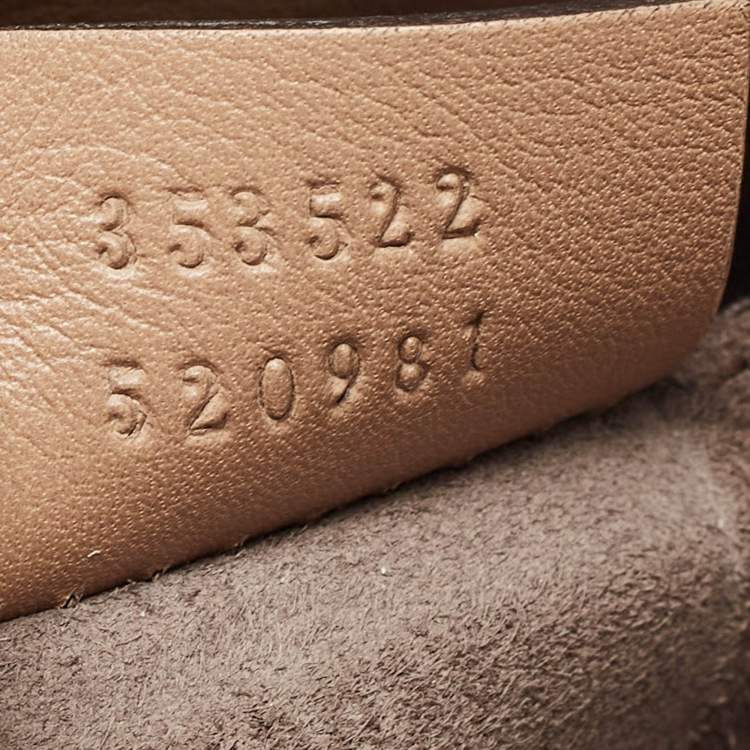 Pre Owned Gucci Beige Glossy Leather Mini Lady Lock Bamboo Top Handle Bag
