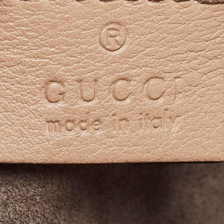 Pre Owned Gucci Beige Glossy Leather Mini Lady Lock Bamboo Top Handle Bag