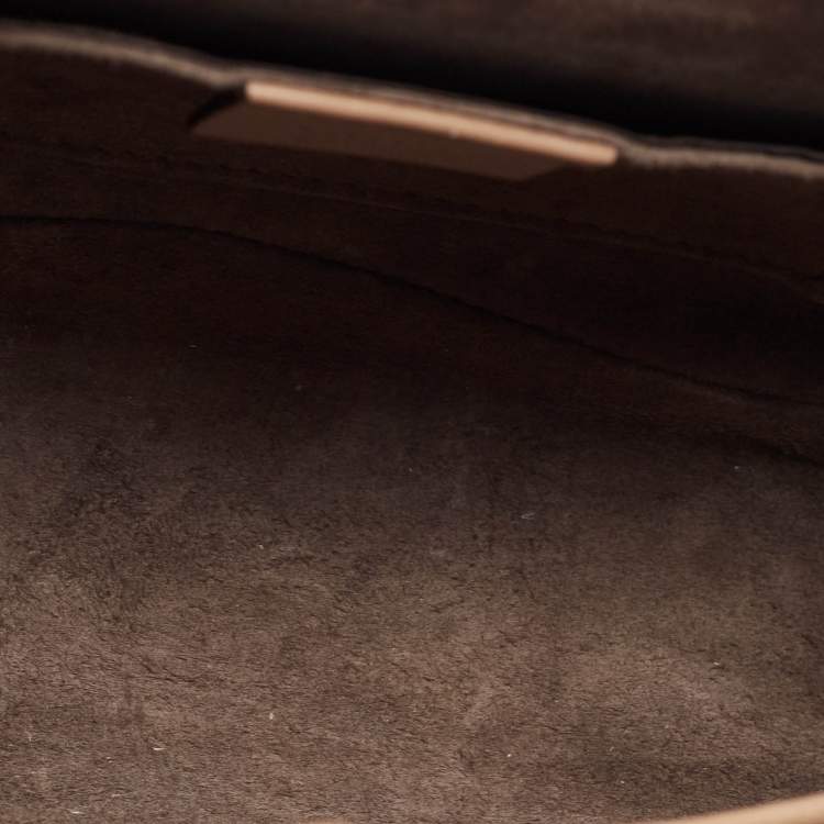 Pre Owned Gucci Beige Glossy Leather Mini Lady Lock Bamboo Top Handle Bag