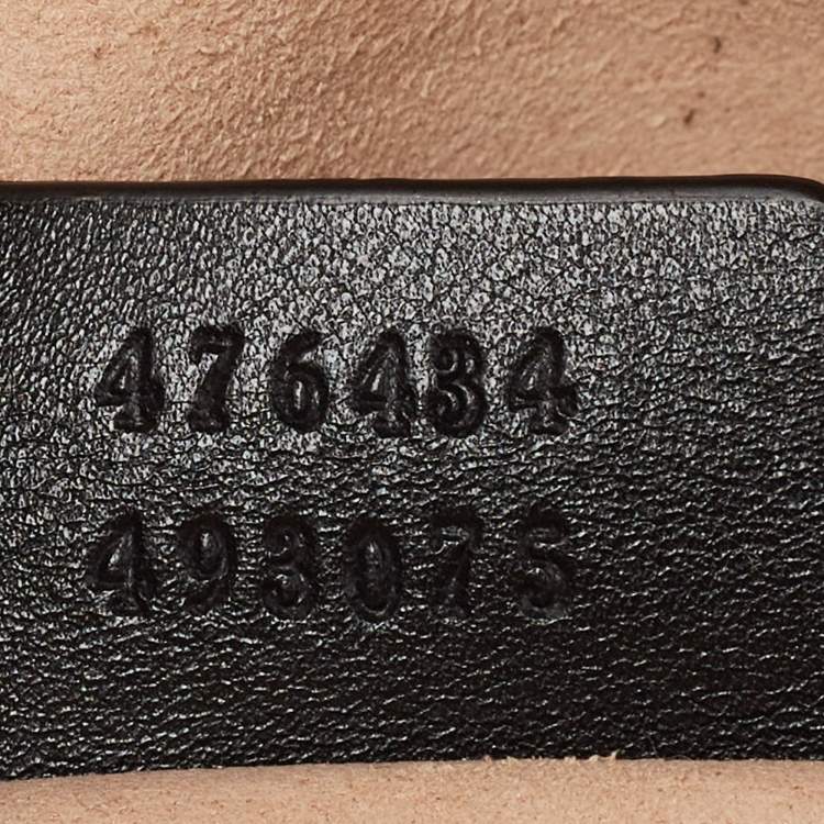 Pre Owned Gucci Black Matelassé Leather Mini GG Marmont Belt Bag