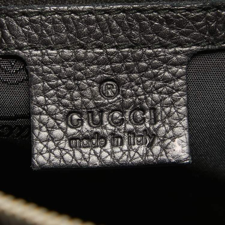 Pre Owned Gucci Black Guccissima Neoprene and Leather Medium Techno Boston Bag