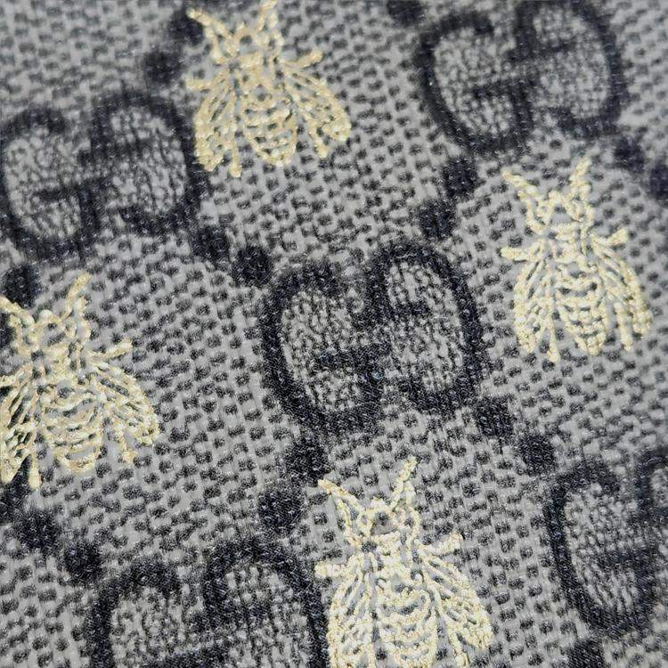 Pre Owned Gucci Black/Beige GG Canvas Bee Tote Bag