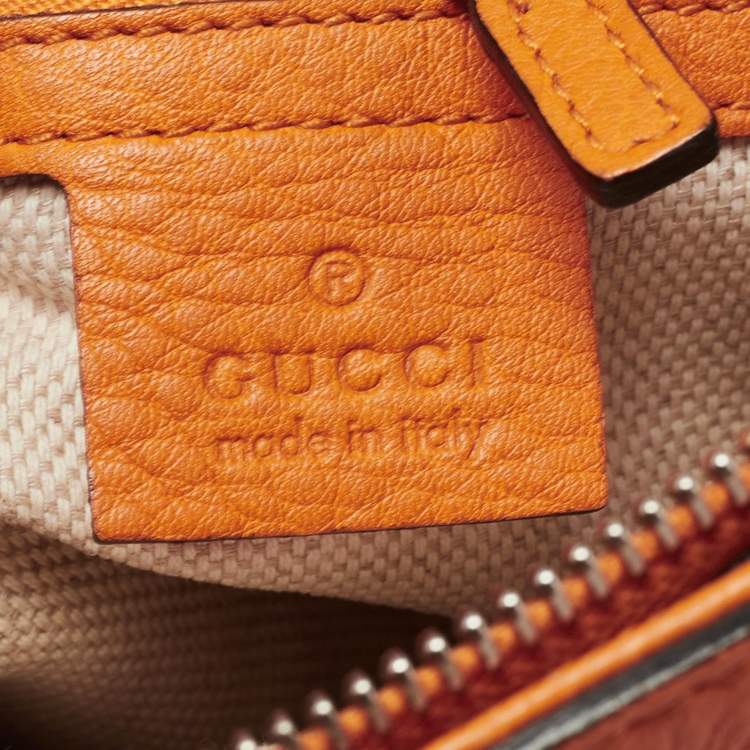 Pre Owned Gucci Dark Yellow Leather Small Soho Tote